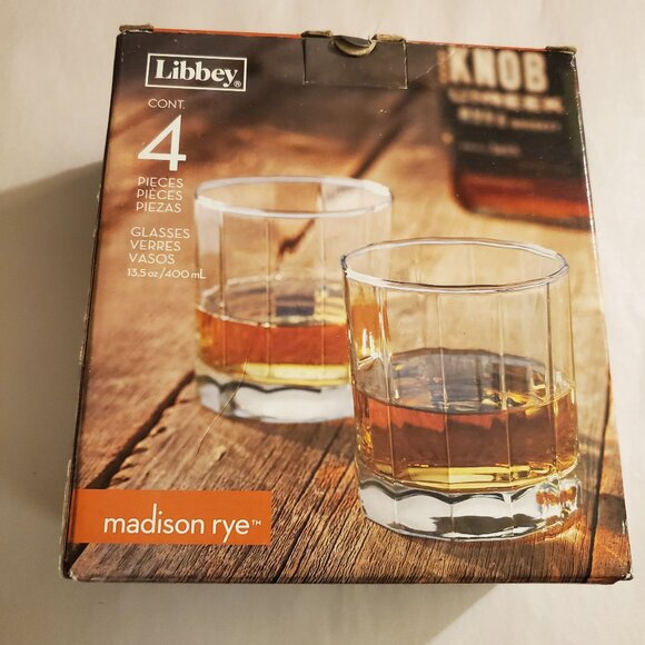 Libbey Drinking Glasses Set of 4 Octagon shaped. Crafted in the USA. - Picture 1 of 7